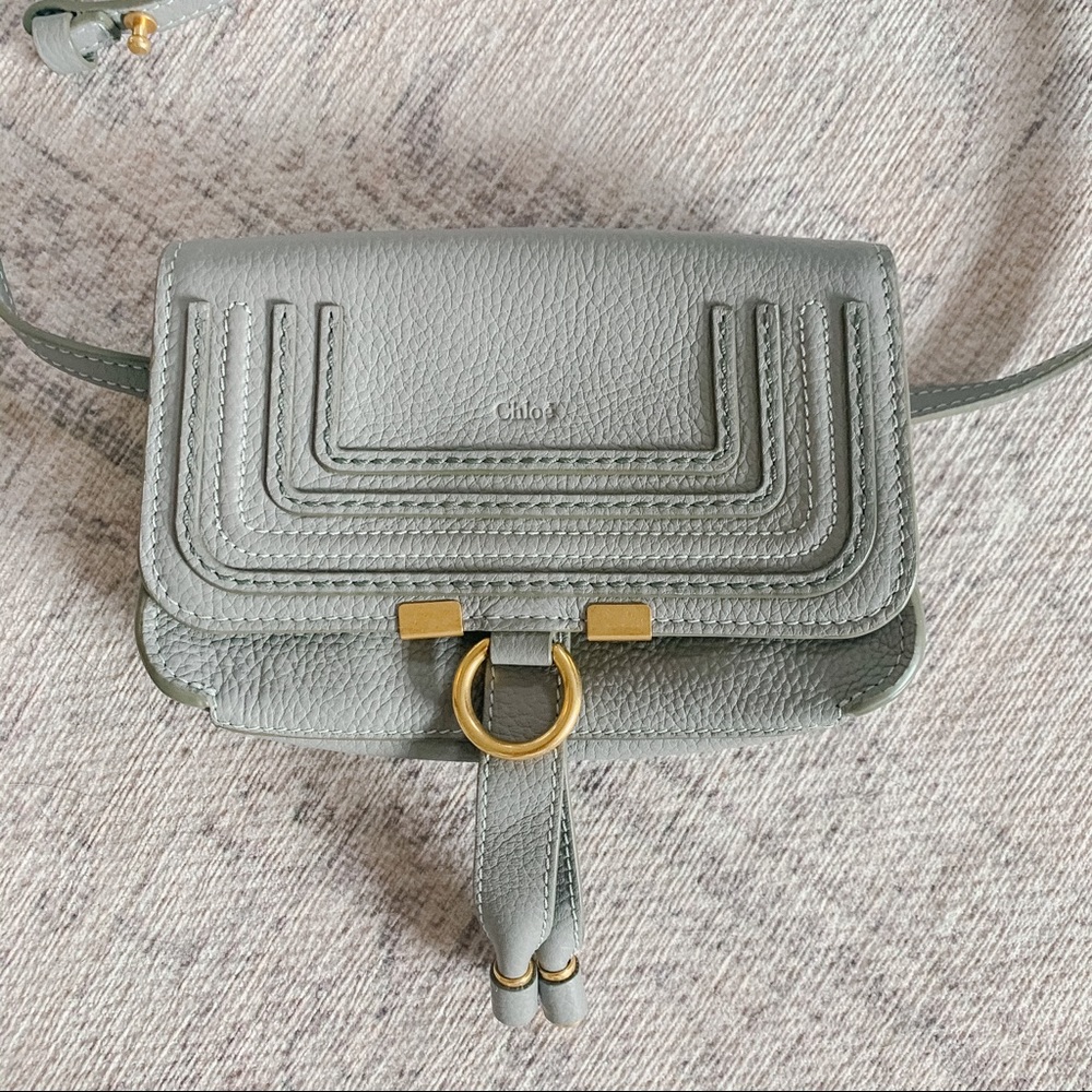 Chloe Marcie Leather Belt Bag - Grey